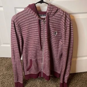 Burgundy Express zip up hoodie